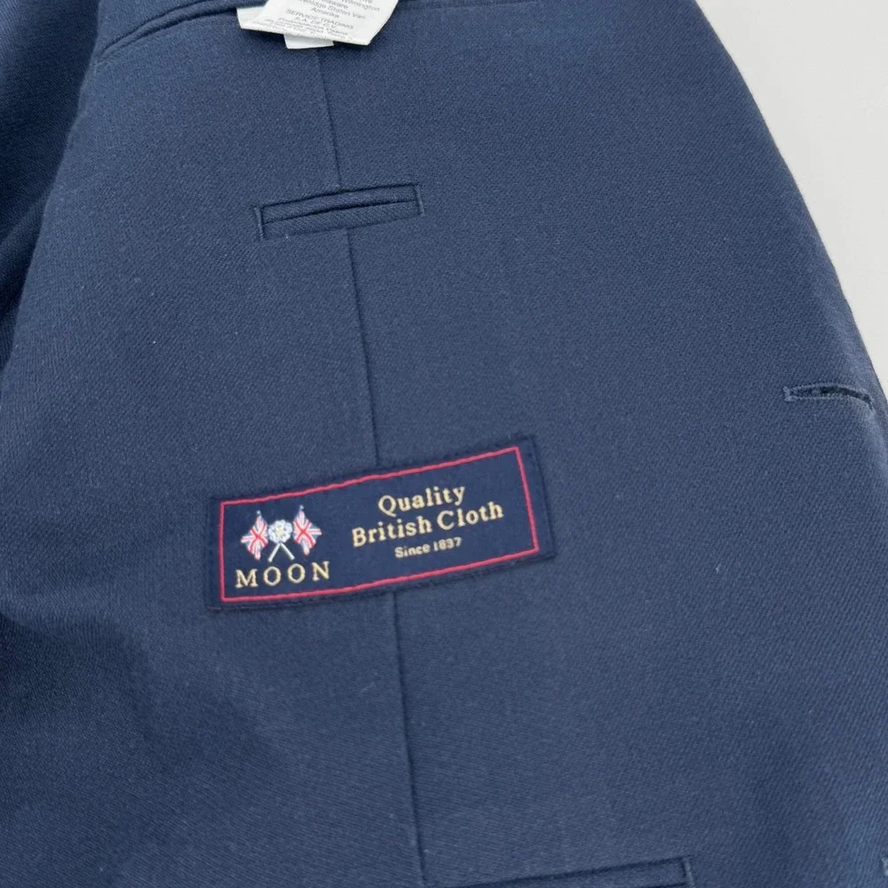 J.Crew Ludlow Slim Suit Jacket 38S Navy Blue Moon British Wool Blazer